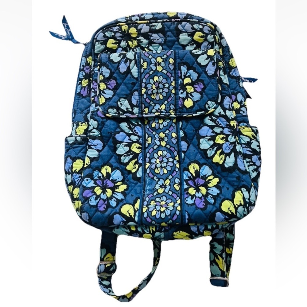 Vera Bradley | Quilted Cotton Backpack Indigo Pop Pattern Blue